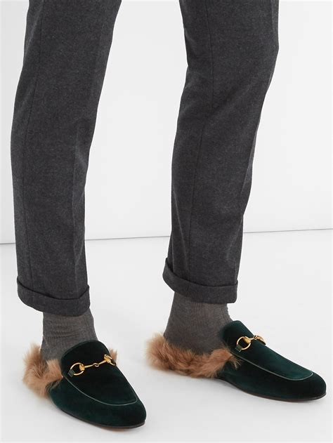 gold gucci style loafers|gucci fur loafer.